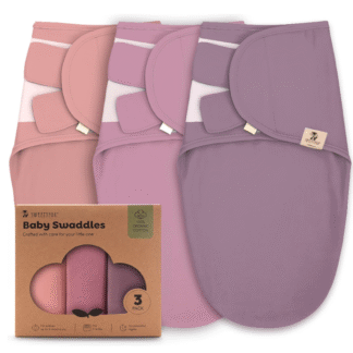 Set de 3 Sacos de Dormir Envolventes para Bebé de Algodón Orgánico 0-3 Meses – Color Rosa Blush 🌸👶