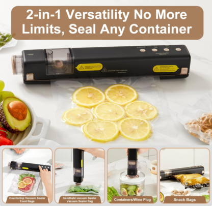 🧊 Selladora al Vacío Automática 2 en 1 con 40 Bolsas Reutilizables y Base Magnética ⚡🥩 - Imagen 2