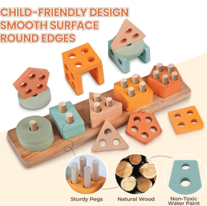 Set de Juguetes Montessori de Madera para Bebé de 1 Año – Juguetes Musicales, Sensoriales y Educativos 🎵🧩👶 - Imagen 2
