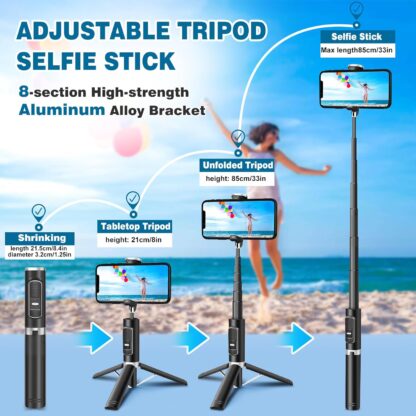 Trípode 3 en 1 para Celular, Selfie Stick y Soporte con Control Remoto 📸🎥 - Imagen 4
