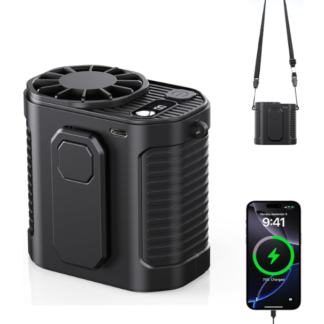Ventilador Portátil de Cintura con 10 Velocidades, Luz LED y Power Bank de 10000mAh 💨🔋💡