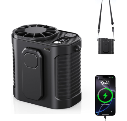Ventilador Portátil de Cintura con 10 Velocidades, Luz LED y Power Bank de 10000mAh 💨🔋💡