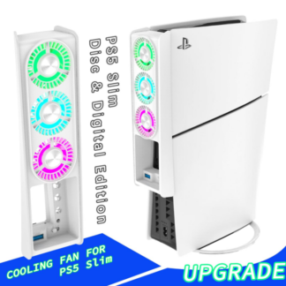 Ventilador de Enfriamiento para PS5 Slim con LED de 7 Colores y Puerto USB 3.0 🌈🎮