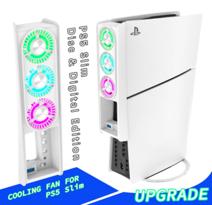 Ventilador de Enfriamiento para PS5 Slim con LED de 7 Colores y Puerto USB 3.0 🌈🎮