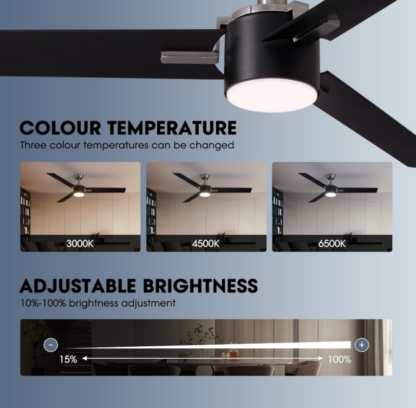 Ventilador de Techo de 56” con Luz LED Regulable, Control Remoto y App 📱💡🌬️ - Imagen 4