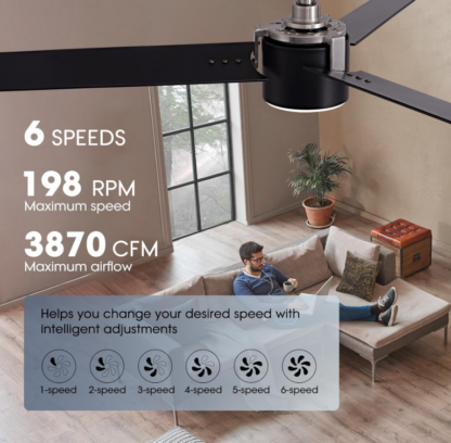 Ventilador de Techo de 56” con Luz LED Regulable, Control Remoto y App 📱💡🌬️ - Imagen 15
