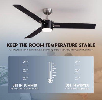 Ventilador de Techo de 56” con Luz LED Regulable, Control Remoto y App 📱💡🌬️ - Imagen 5