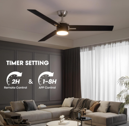 Ventilador de Techo de 56” con Luz LED Regulable, Control Remoto y App 📱💡🌬️ - Imagen 6