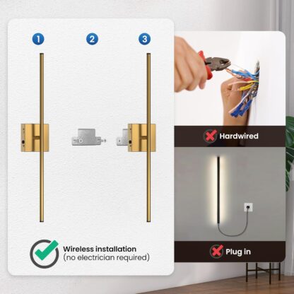 Apliques Dorados Recargables con Control Remoto - Set de 2 ✨💡 - Imagen 5