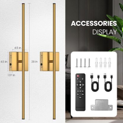 Apliques Dorados Recargables con Control Remoto - Set de 2 ✨💡 - Imagen 7