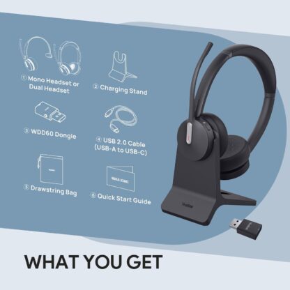 Audífono inalámbrico profesional con micrófono y base de carga 🎧📞 - Imagen 5