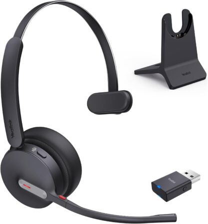 Audífono inalámbrico profesional con micrófono y base de carga 🎧📞