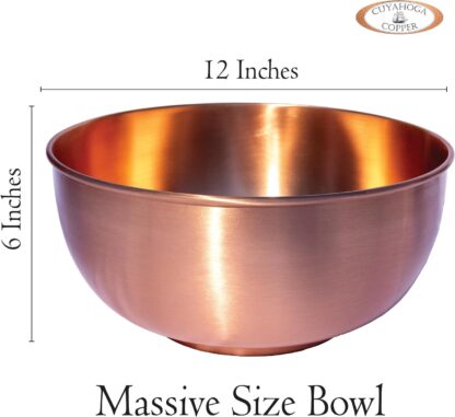 Bowl de Cobre Puro de 12'' Cuyahoga - Centro de Mesa y Servidor Premium 🥗✨ - Imagen 5