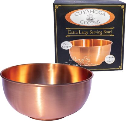 Bowl de Cobre Puro de 12'' Cuyahoga - Centro de Mesa y Servidor Premium 🥗✨