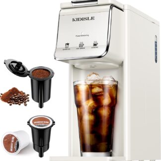 Cafetera Individual 2 en 1 para Café Caliente o Frío, Compatible con Cápsulas y Café Molido, Compacta y Rápida con Filtro Reutilizable ☕❄️
