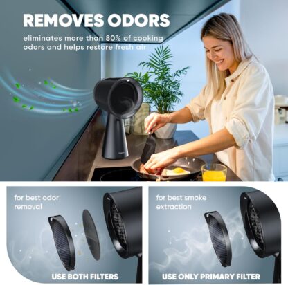 Campana Extractora Portátil para Cocina con Filtro Doble y 3 Velocidades 🌬️🔥🖤 - Imagen 8