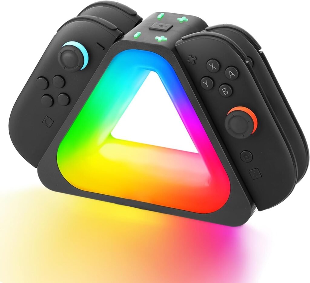 Cargador para 4 Joy-Con de Nintendo Switch 2 con Luces RGB ✨🎮
