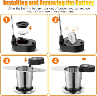Colador de Té Digital con Pantalla LCD y Filtro Extra Fino de Acero Inoxidable 🌿🍵 - Imagen 4