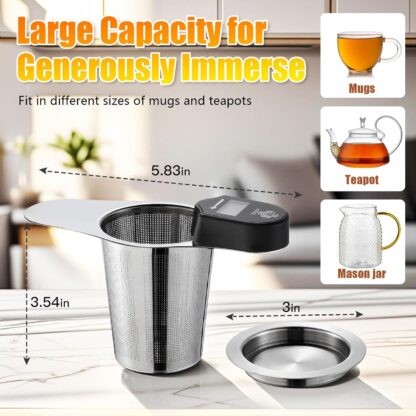 Colador de Té Digital con Pantalla LCD y Filtro Extra Fino de Acero Inoxidable 🌿🍵 - Imagen 6