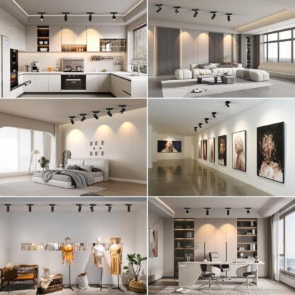 Focos direccionales ajustables para techo (4 unidades) 🔆💡🖤 - Imagen 5
