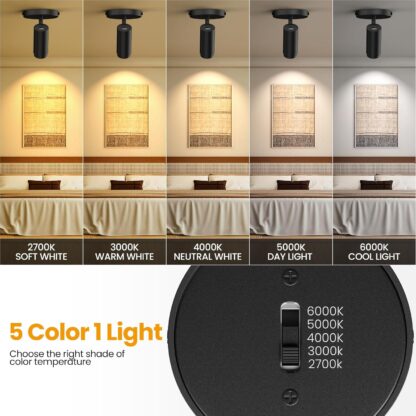 Focos direccionales ajustables para techo (4 unidades) 🔆💡🖤 - Imagen 6
