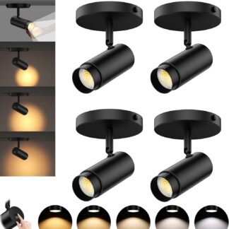 Focos direccionales ajustables para techo (4 unidades) 🔆💡🖤