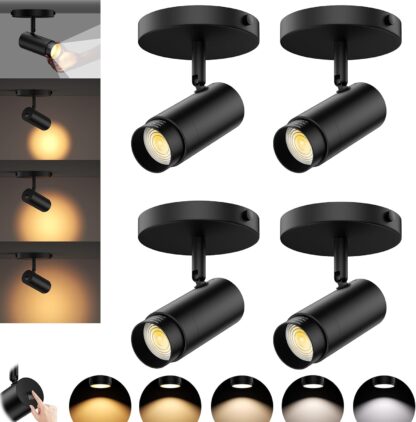 Focos direccionales ajustables para techo (4 unidades) 🔆💡🖤