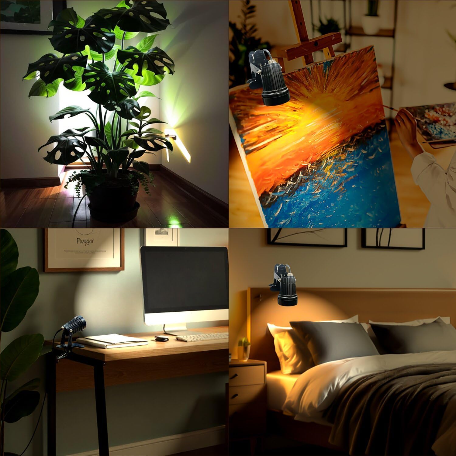 Focos LED con clip de 9W luz neutra (2 unidades) para escritorio, plantas o decoración 🤩💡 - Imagen 4