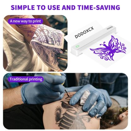 Impresora de Plantillas para Tatuajes Inalámbrica con Bluetooth y 10 Hojas de Papel Transfer 🌟🖨️ - Imagen 3