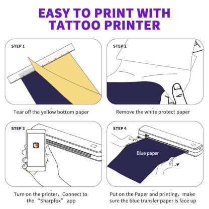 Impresora de Plantillas para Tatuajes Inalámbrica con Bluetooth y 10 Hojas de Papel Transfer 🌟🖨️ - Imagen 5