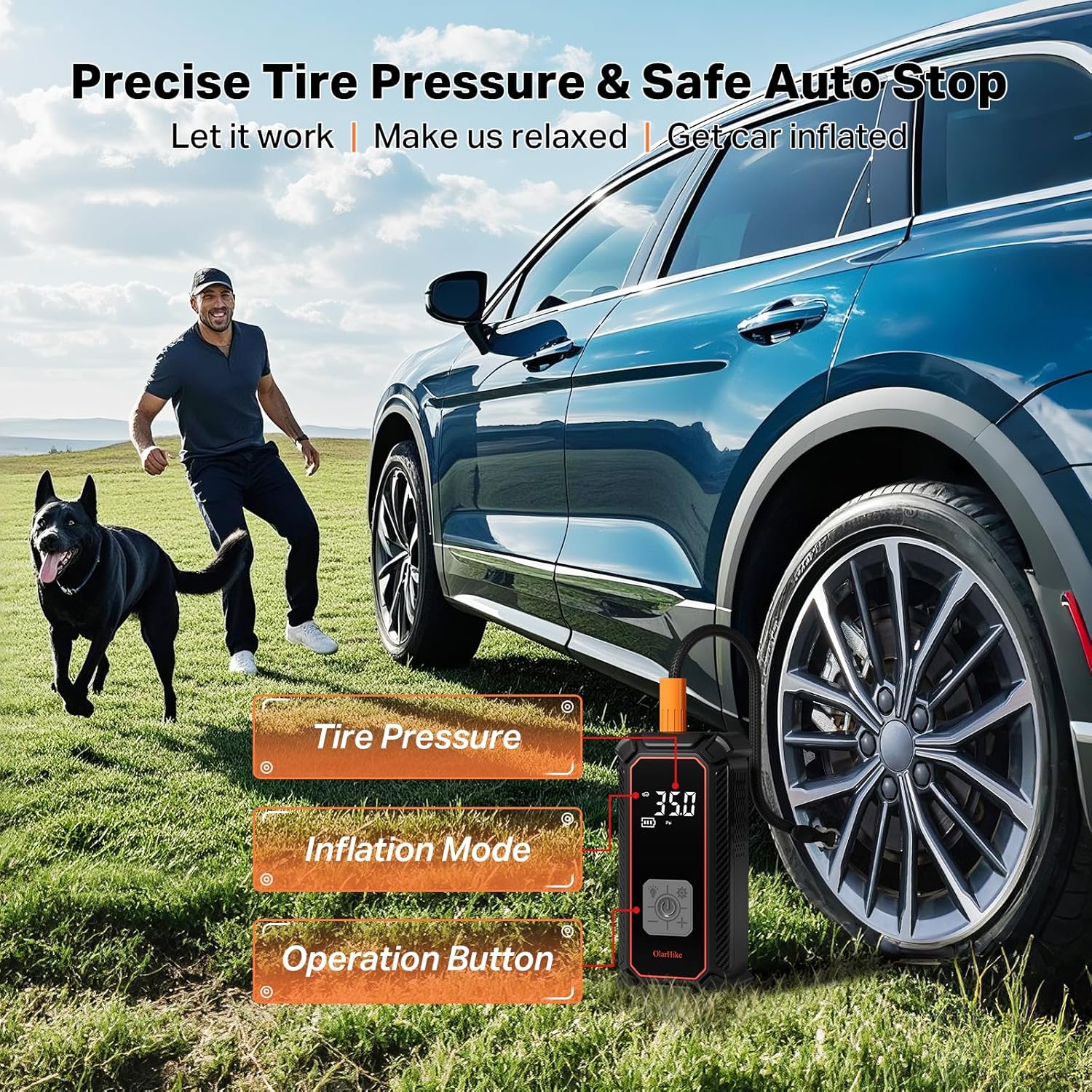 Inflador de Llantas Portátil 150 PSI con Pantalla Digital y Luz LED 🚗🔋 - Imagen 8