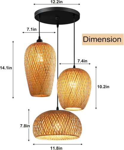 Lámpara Colgante de Bambú Estilo Japonés Retro 🌿💡🏮 - Imagen 4