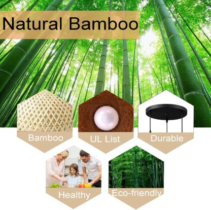 Lámpara Colgante de Bambú Estilo Japonés Retro 🌿💡🏮 - Imagen 7
