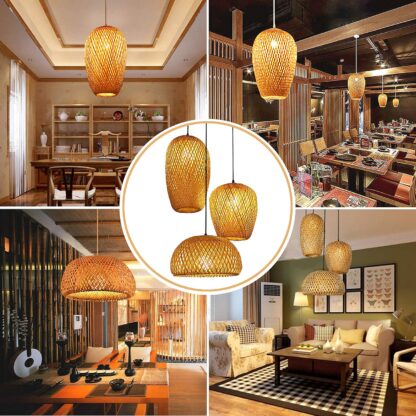 Lámpara Colgante de Bambú Estilo Japonés Retro 🌿💡🏮 - Imagen 8