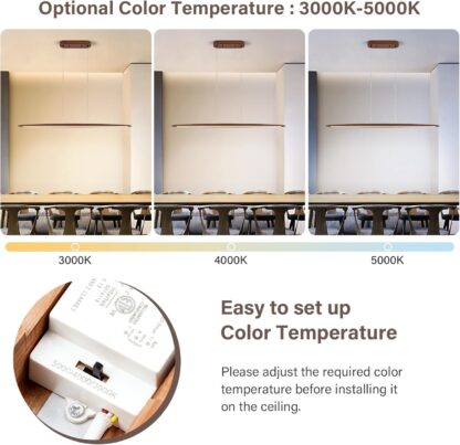 Lámpara Colgante de Madera 110 cm con Luz LED Regulable 🌟💡✨ - Imagen 5