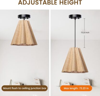 Lámpara de techo tejida a mano de 40 cm con estilo tropical 🌴💡 - Imagen 6