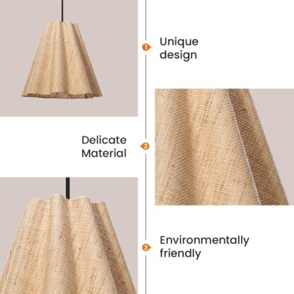 Lámpara de techo tejida a mano de 40 cm con estilo tropical 🌴💡 - Imagen 7