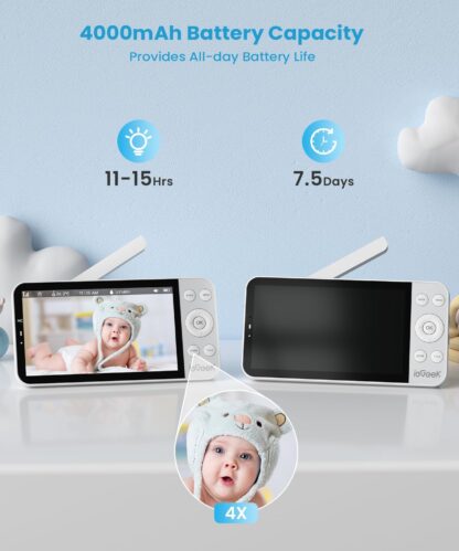 Monitor de Bebé de 5.5 pulgadas con 2 Cámaras UHD y Detección Inteligente 🍼👶📷 - Imagen 6