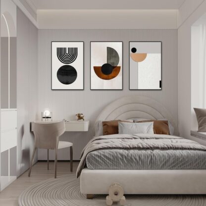 Set de 3 Cuadros Modernos de Pared 20x28 Pulgadas en Blanco y Negro para Sala 🖼️🏠 - Imagen 7