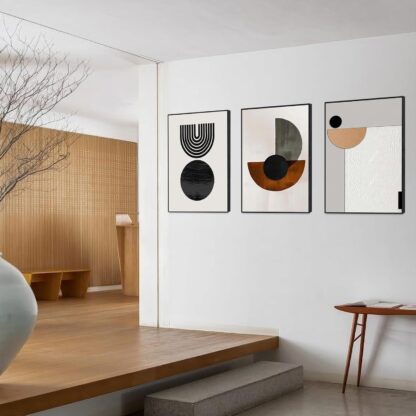 Set de 3 Cuadros Modernos de Pared 20x28 Pulgadas en Blanco y Negro para Sala 🖼️🏠 - Imagen 8
