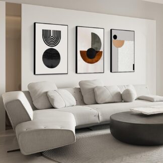 Set de 3 Cuadros Modernos de Pared 20x28 Pulgadas en Blanco y Negro para Sala 🖼️🏠