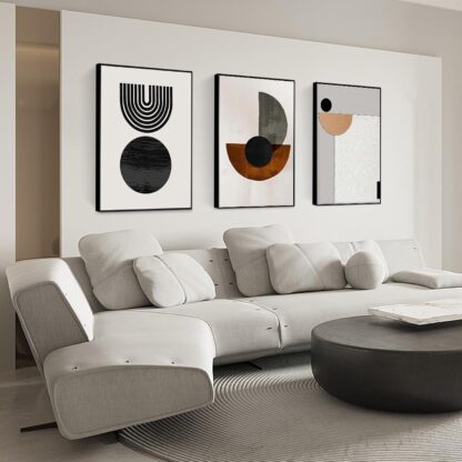 Set de 3 Cuadros Modernos de Pared 20x28 Pulgadas en Blanco y Negro para Sala 🖼️🏠