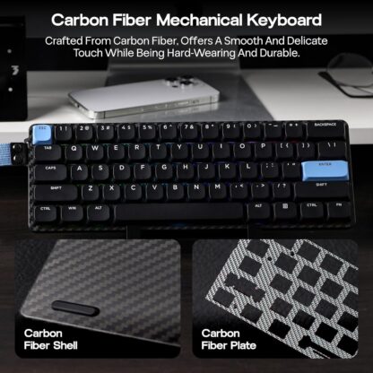 Teclado mecánico inalámbrico 60% con retroiluminación RGB y triple conectividad 🎮⌨️ - Imagen 5