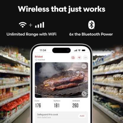Termómetro de Cocina Inalámbrico con 8 Sensores y Pantalla WiFi 🔥🍖📱 - Imagen 4
