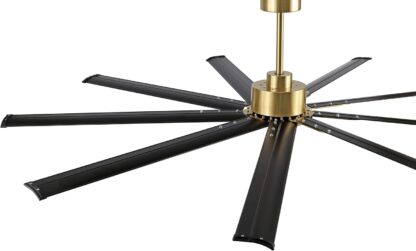Ventilador de Techo Industrial Negro y Dorado de 84 pulgadas con 9 Aspas de Aluminio, Motor DC Reversible y Control Remoto 🌀✨ - Imagen 2