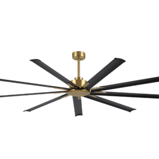 Ventilador de Techo Industrial Negro y Dorado de 84 pulgadas con 9 Aspas de Aluminio, Motor DC Reversible y Control Remoto 🌀✨