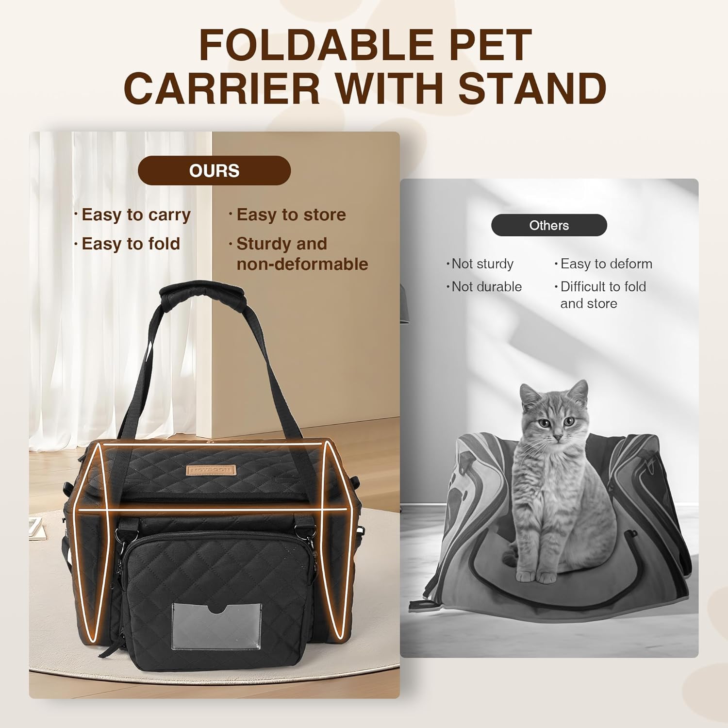 Bolso transportador para mascotas con paredes de malla, correa interna y base firme 🐾👜 - Imagen 3