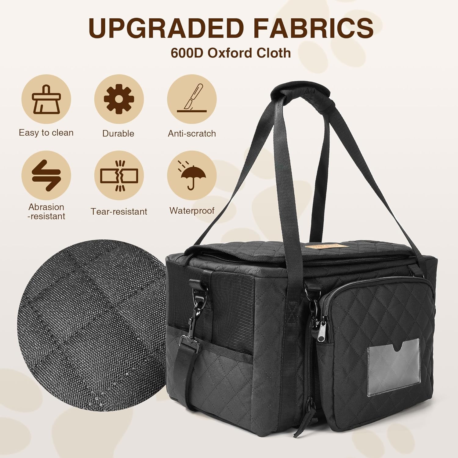 Bolso transportador para mascotas con paredes de malla, correa interna y base firme 🐾👜 - Imagen 4