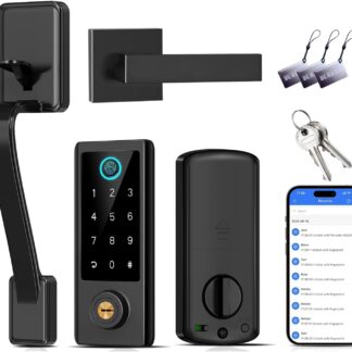 Cerradura Inteligente con Huella, Código y APP – Manija Moderna con Auto Bloqueo 🔒📱🖐️