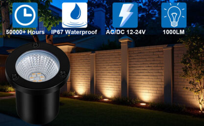 Focos LED Empotrables para Jardín 3000K 12V 1000LM IP67 💡🌿 - Imagen 8